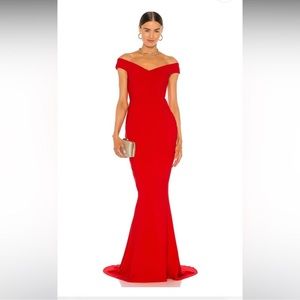 Allure Red Off-Shoulder Mermaid Gown